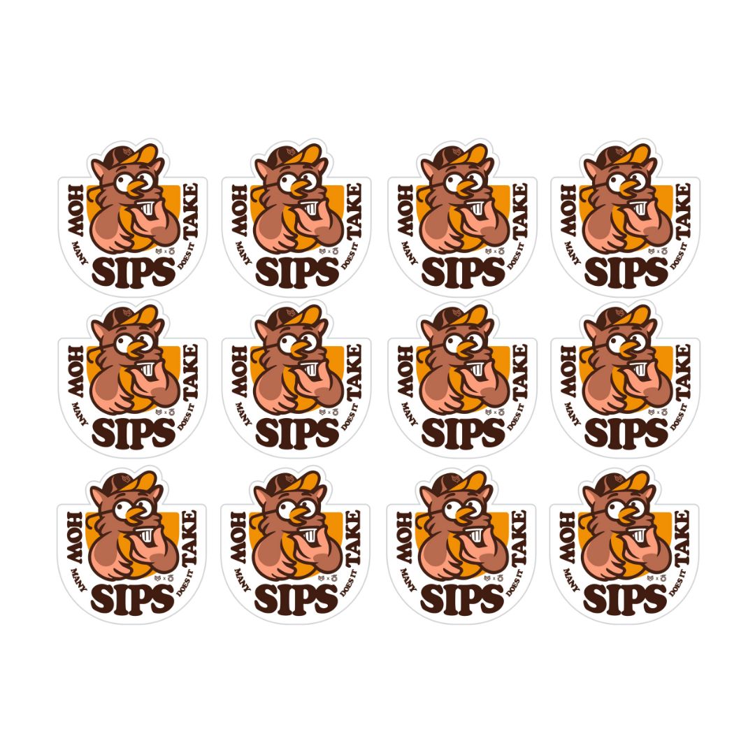 How Many Sips Sticker